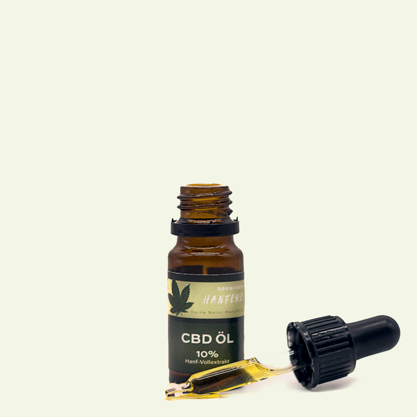 seewinkler Flasche mit CBD Öl 10% für Menschen offen